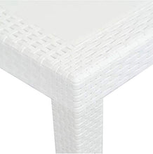 Tomaino Sedie e Tavolo da Giardino in plastica Simil Rattan (Bianco)