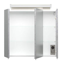 Set di mobili da bagno Firenze 70 (4 parti/C) grigio cemento e armadio specchio