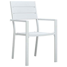 FAMIROSA Sedie da Giardino 4 pz Bianche in HDPE Aspetto Legno