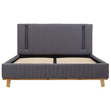 vidaXL Giroletto e LED Arredamento Telaio Struttura Letto Testiera Testata Pediera Arredo Camera Sponde Mobili Grigio Chiaro Tessuto 140x200 cm