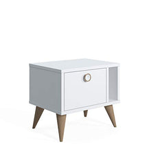 Dmora Comodino con un'anta, cm 46 x 35 x 40, Colore Bianco