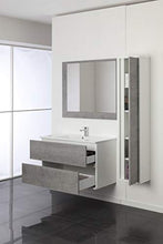 Feridras - MOBILE BAGNO FABULA 90CM SOSP. 2 CASS. BIANCO/CEMENTO - 801008