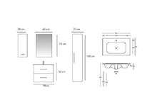 Set Mobile Lavabo Specchio LED Arredo Bagno Moderno Londra70 CERAMICHEMIRANDA-Rovere Asiago