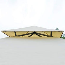 Gazebo da Giardino 3,5x3,5x2,7m in Metallo Doppio Tettuccio Beige