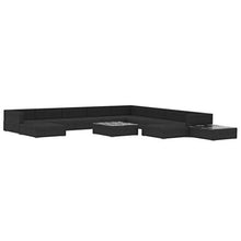 SKM Set Divani da Giardino 12 pz con Cuscini in Polyrattan Nero (105.1kg)