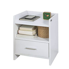 SoBuy Comodino Bianco, Comodino Letto con cassetto FBT66-W