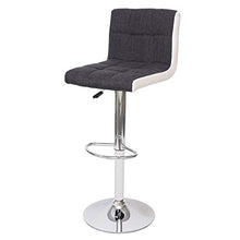 Mendler Set 2X sgabelli Lounge HWC-G87 Ecopelle Tessuto Base cromata Grigio Scuro Bianco