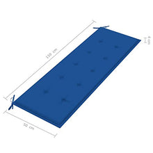vidaXL Panca da Giardino con Cuscino Blu Reale 150 cm in Legno di Teak