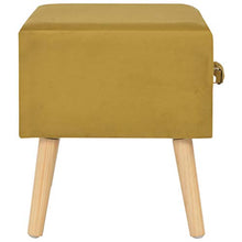 Festnight Comodino Camera da Letto, Comodino in Velluto Mustard 40x35x40 cm