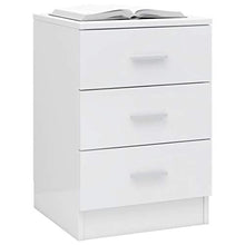 FAMIROSA Comodino Bianco Lucido 38x35x56 cm in Truciolato