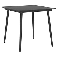 vidaXL Tavolo da Giardino Nero 190x90x74 cm in Acciaio e Vetro