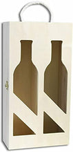 Cassetta Portabottiglie in Legno A 2 Posti Scomparti per Decoupage box Scatola per Vino champagne