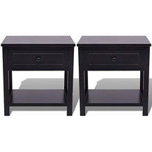 2 comodini neri con 1 cassetto e ripiani, in legno, per soggiorno, camera da letto, 40 x 29 x 42 cm