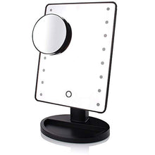 Faus Koco. Nuovo Desktop Multi-Funzione di Stoccaggio Specchio di Vanità Riempire La Luce Rotante Specchio Touch Sensor Dimming Specchio 10 Volte Specchio for Il Trucco Nero