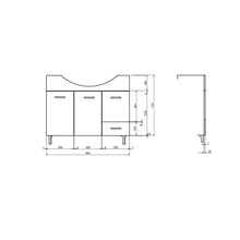 Kiamami Valentina MOBILE BAGNO A TERRA 105 CM CON ANTE LAVABO E SPECCHIO | RIMINI