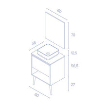 Amizuva Nara Top - Mobile da bagno, in legno, 60 cm, 4 pezzi
