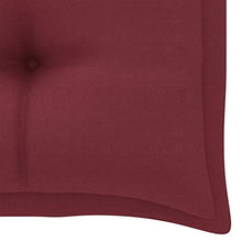 vidaXL Panca da Giardino con Cuscino Rosso Vino 112 cm Legno di Teak