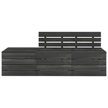FAMIROSA Set Divani da Giardino su Pallet 3 pz Legno Pino Grigio Scuro-3737