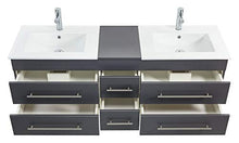 Mobile bagno Milano XL 172cm con doppio lavabo antracite satinato