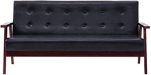 Ausla - Divano letto a 3 posti, in similpelle, colore: Nero