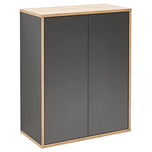Fackelmann - Set di mobili da Bagno con Specchio LED da 60 cm e 5 Pezzi, Colore: Grigio Antracite