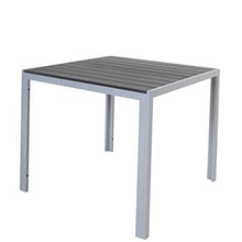 Chicreat Tavolo in alluminio con superficie in polywood, 90 x 90 x 75 cm, argento e nero