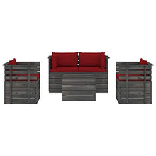 FAMIROSA Set Divani da Giardino su Pallet 5 pz con Cuscini Massello Pino-1824
