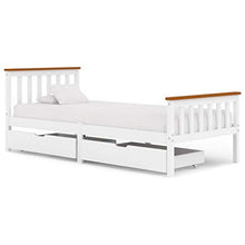 FAMIROSA Giroletto con 2 Cassetti Bianco in Massello di Pino 100x200 cm-0433
