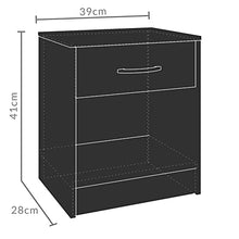 Casaria Set 2 Comodini Cassetto Ripiano d' Appoggio 41x39x28 cm Legno Comò Notte Camera Letto Grigio