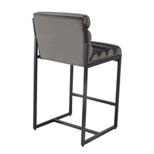Dami Living Tony - Sgabello da bar con rivestimento in velluto grigio, 65 cm