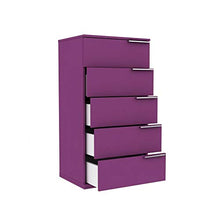 we point Cassettiera 5 Cassetti Maniglie Laterale Colore Viola 55x43xh.107 Cm