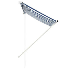 VidaXL - Tenda da sole retrattile, 100 x 150 cm, colore blu e bianco