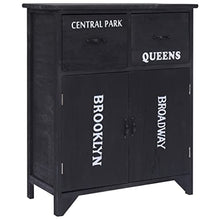 vidaXL Armadietto Basso con Ante e Cassetti Stile Classico Rustico Robusto Compatto Credenza Madia Mobiletto in MDF Nero Massello Paulownia