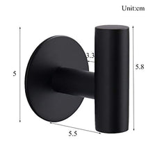 Celbon 2 Pezzi Ganci Adesivi 3M NeroGanci Portasciugamani in Acciaio Inox Gancio Appendiabiti da Parete Autoadesivo/Gancio per Cucina e Bagno Nero (2 Pezzi)