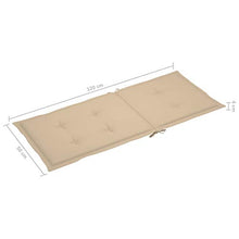 vidaXL Cuscini per Sedie da Giardino 6 pz Beige 120x50x4 cm
