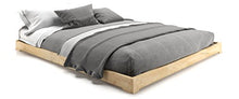 Letto in Legno, Letto Giapponese Modello Nokido 90x200 con reti a doghe, Non trattato