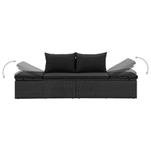 Festnight- Lettino da Esterno in Polyrattan, Lettini da Giardino, 195x60x60 cm Nero