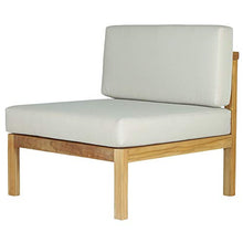 Teako Design - Sedia da giardino Pusiano in teak con cuscini in legno massiccio non trattato resistente alle intemperie
