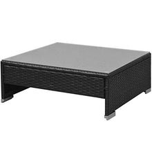 SKM Set Divani da Giardino 7 pz con Tettoia in Polyrattan Nero
