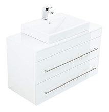 Mobile bagno QUADRO 1000 con lavabo appoggiato bianco lucido