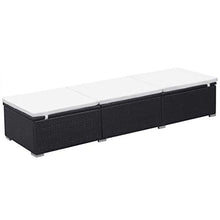 vidaXL 2X Lettini Prendisole con Cuscini Sfoderabili Impermeabile Robusto Sedie a Sdraio da Giardino in Polyrattan Nero e Bianco Crema