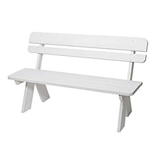 Mendler Panca Oslo per Esterni con Schienale Legno Massiccio 148cm Bianco Grezzo