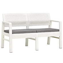 vidaXL Panchina Giardino 2 Posti con Cuscini 120 cm Plastica Antracite