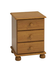 Steens, Comodino da notte con 3 cassetti, Marrone (Weiß, Kiefer, Beige), legno, pino