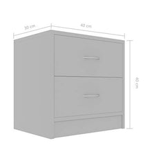 Goliraya 2 pz Comodini Camera da Letto Moderni con 2 Cassetti in Truciolato Bianco/Nero/Rovere/Grigio,Comodino Moderno,Cassettiera Camera da Letto Moderno,Comodino con Cassetti 40x30x40 cm
