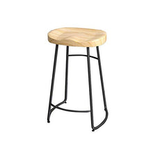 YS Sedia Legno e Ferro Rustico Grandi Mobili Retro Cucina Backless Counter con Sella Sedile Gambe Sgabello da Bar,65 cm,65 cm