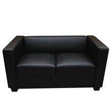 Serie Lille M65 divano sofa 2 posti 70x75x137cm ~ nero pelle