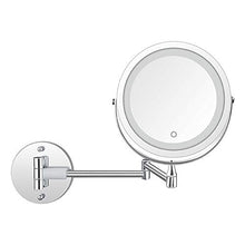 SWEET Specchio Ingranditore 5X da Tavolo,Specchio Ingranditore da Parete,Carica della Batteria HD a Doppio Lato con Oscuramento del Tocco Rotante a 360 ° Specchio Ingranditore con Luce