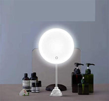 Trucco specchio con luci 5X specchio ingranditore trucco, la luce del LED bellezza, lungo collo d'oca Staffa, a parete specchio da barba, regolazione dell'angolo 360 gradi, USB o batteria, schermo di