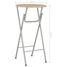 vidaXL Tavolo da Bar Rovere MDF e Acciaio Rotondo Pieghevole Tavolino Cucina